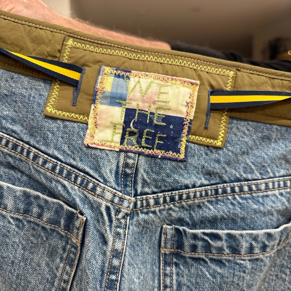 We The Free Two-Tone Blue and Olive Jeans - Picture 3 of 4